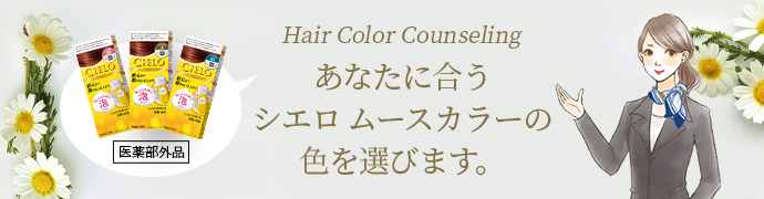 Hair Color Counseling　あなたに合うシエロムースカラークリームの色を選びます。