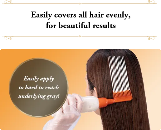 The milky emulsion mixture is easily blended into the hair